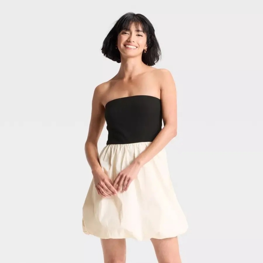 Women's Tube Bubble Mini A-Line Dress - Picture 2 of 4